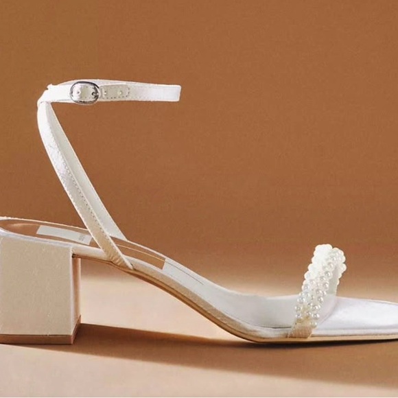 Dolce Vita White Pearl Embellished Sandals - Picture 2 of 2